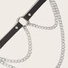 PU Leathet Chain Belt For Women sexy body chain goth  Adjustable Waist Belt for Party Cosplay