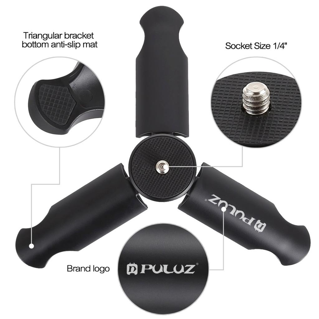 PULUZ PU372 For DJI Osmo Action Series/Smartphone Folding Tripod Portable Desktop Stand