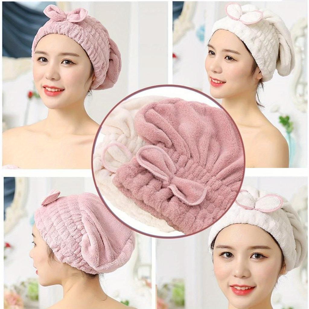 Fast Drying Hair Drying Caps Extrame Soft Ultra Absorbent Microfiber Thick Portable Cute Hair Towel Caps Towel Turban Wrap For Wet Hair Knot Dry Cap