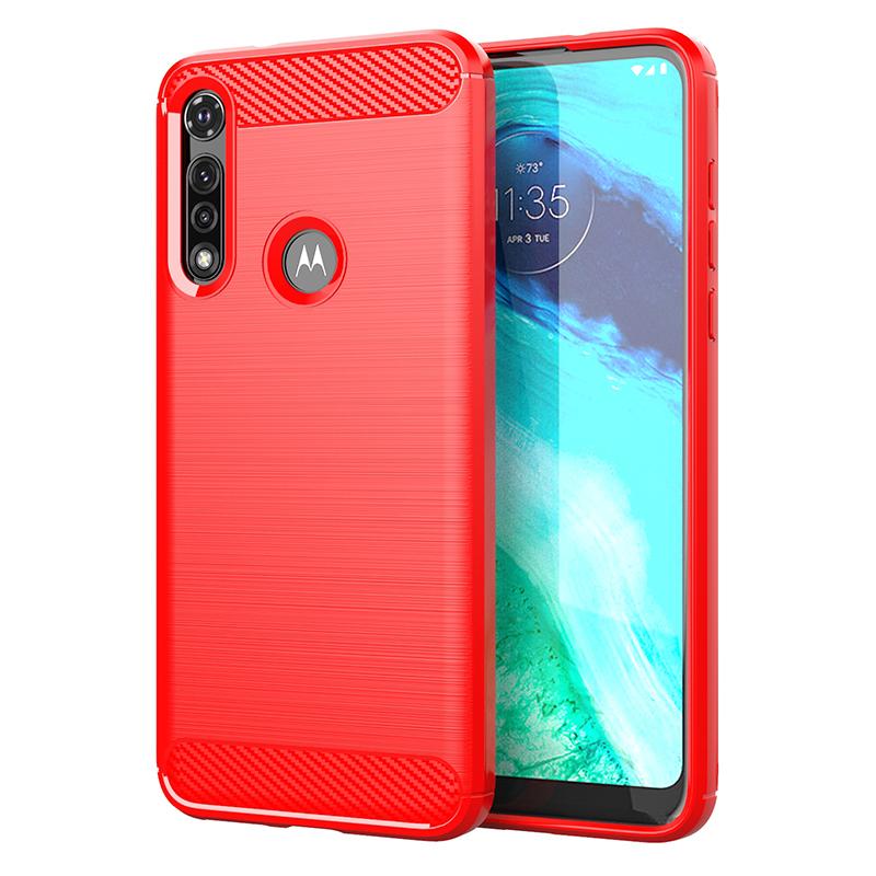 

Для Motorola Moto G Fast Power Case Cover Moto G5S G6 G7 G8 G9 Plus Play мягкий резиновый противоударный бампер чехол для телефона из углеродного волокна Moto G 5G 2023 красный