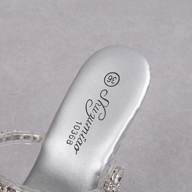 Women's Shoes Thick Heel Rhinestone Nightclub High Heels Luminous Catwalk Crystal 10365 Series 14cm Heel 4cm Platform LFD