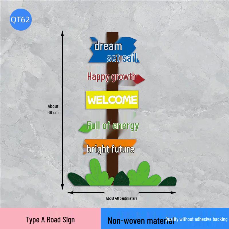 Welcome New Students Blackboard Wall Stickers - Classroom Slogans & Decorations for First Grade Semester Start