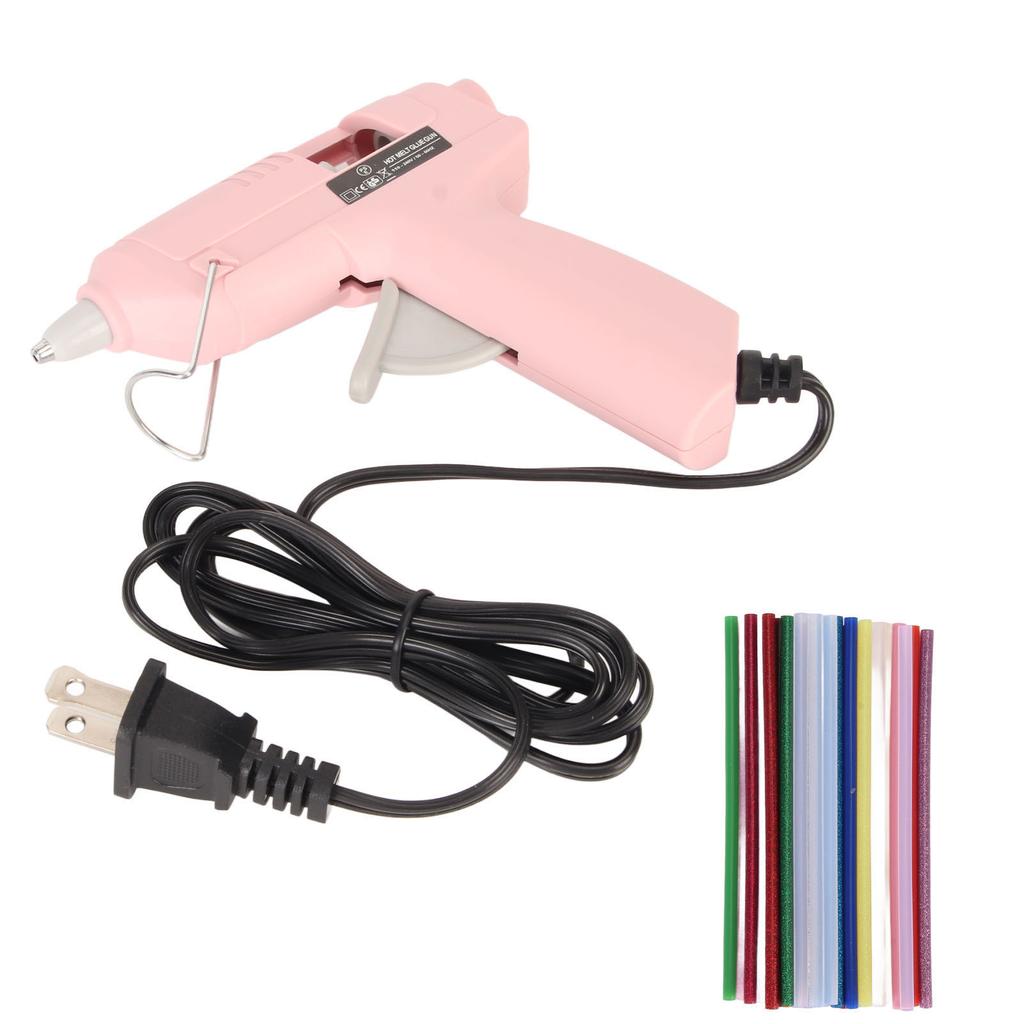 Heißklebepistole Schnelles Vorheizen 20W Mini-Heißschmelzklebepistole mit 30 Klebestiften für Kinder DIY Basteln 110‑240V US-Stecker