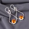 Citrine Gemstone 925 Sterling Silver Jewelry Handcrafted Earrings 2.06" For Gift EE-98-4