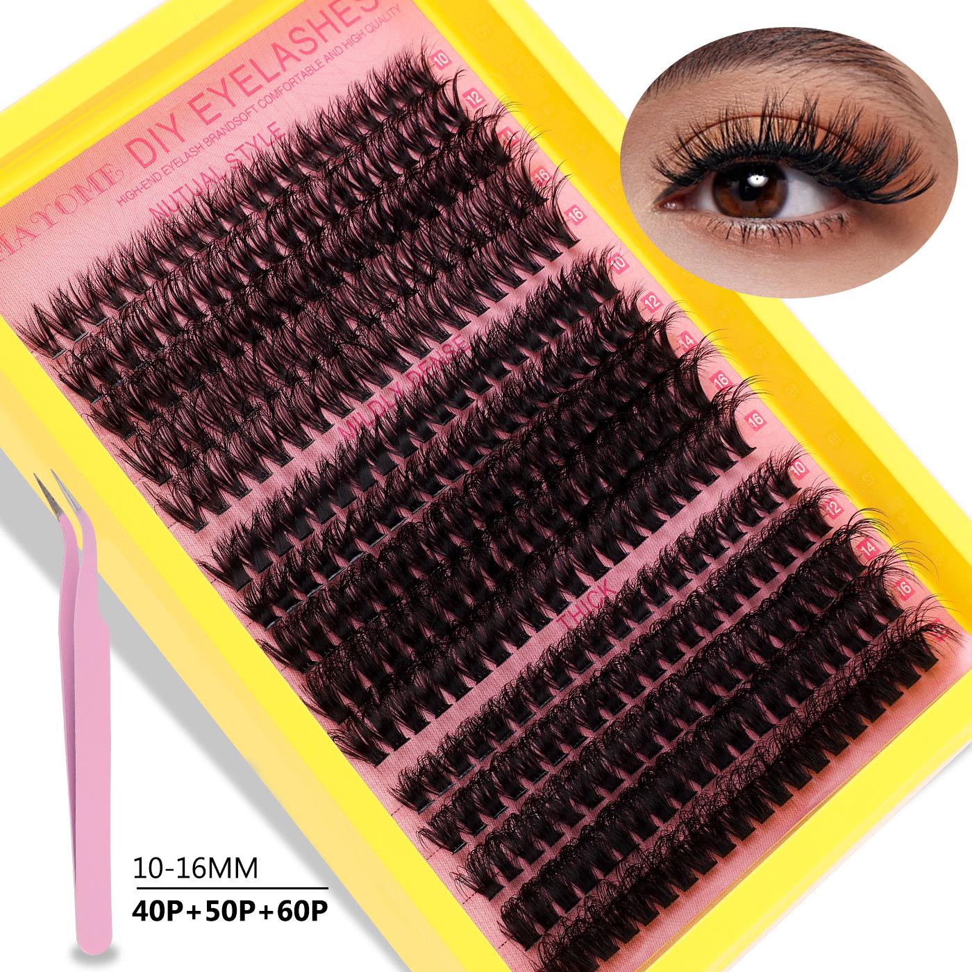 

Набор 3D накладных ресниц 60D-100D - Сделай сам, плотные пучки на термоплавком клее