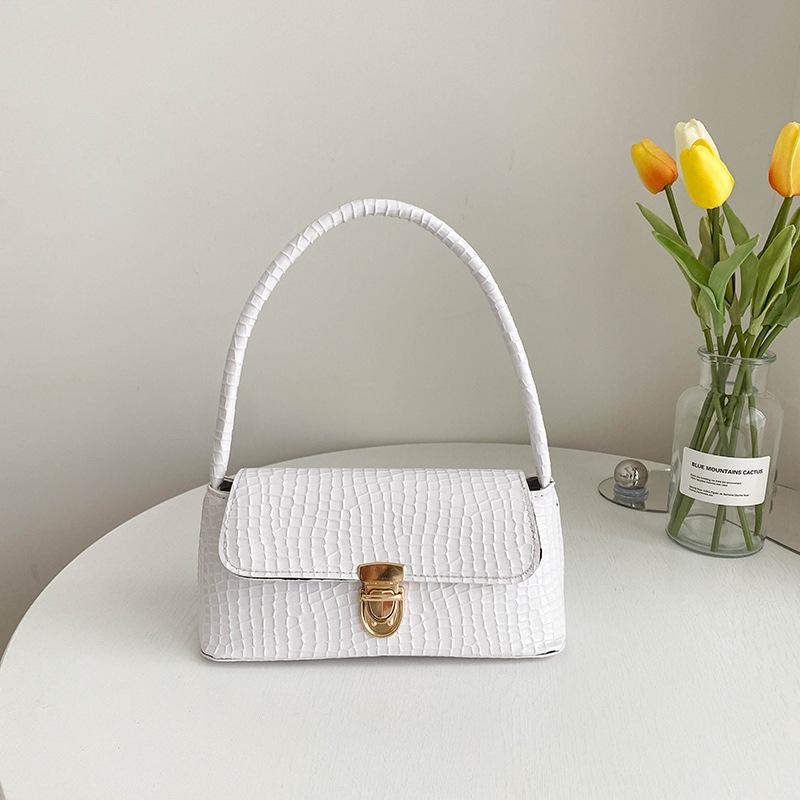 

Сумка через плечо с крокодиловым узором, модная повседневная сумка через плечо, женская сумка белый
