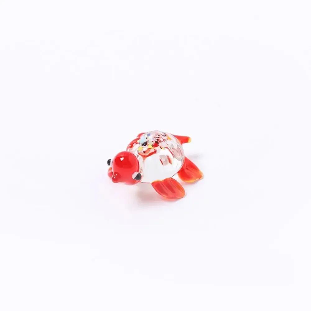 

Fashion Colorful Sea Turtle Figurines High Borosilicate Glass Sea Turtle Sea Animal Collectibles Tiny Turtle Glass Ornaments червоний