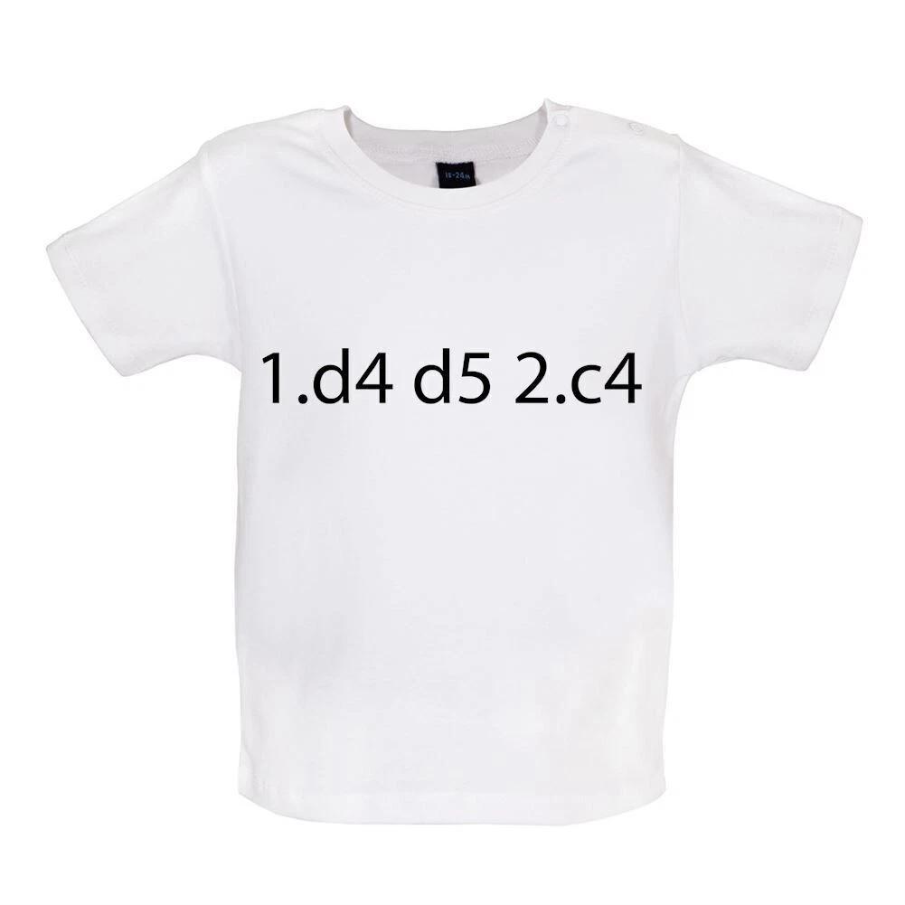 

1. D4 D5 2. C4 Queen Gambit Chess Opening - Kids T-Shirt Tees Top - C4 120