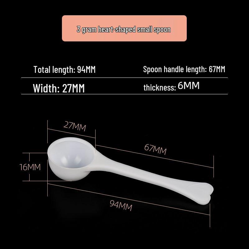 Jednorazowe Plastikowe Łyżki Miarkowe: 1-10 g dla Mleka w Proszku i Płynów