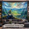 Wall Hanging Tapestry Custom NameZelda Pattern Personalized Printed Fabric Wall Decor