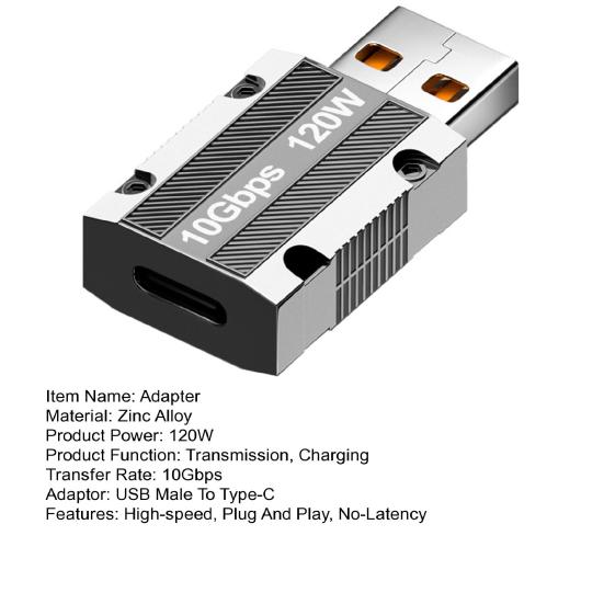 Computer Converter 120W High-Speed Converter Transfer Usb Drive-Free To Type-C 10Gbps Computer Usb Pc Accessories