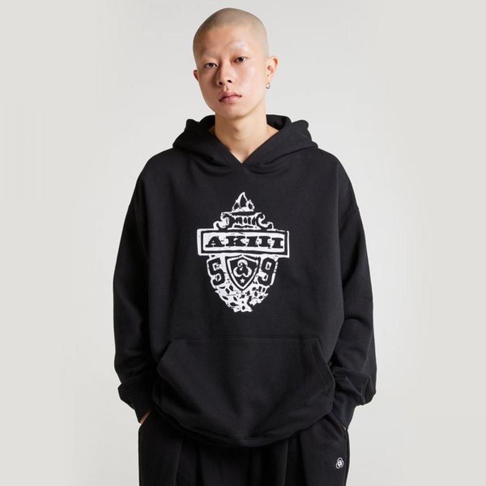 

Akiii Classic Loose Fit Heritage Symbol Logo Hoodie Black Akanfu2022300 L