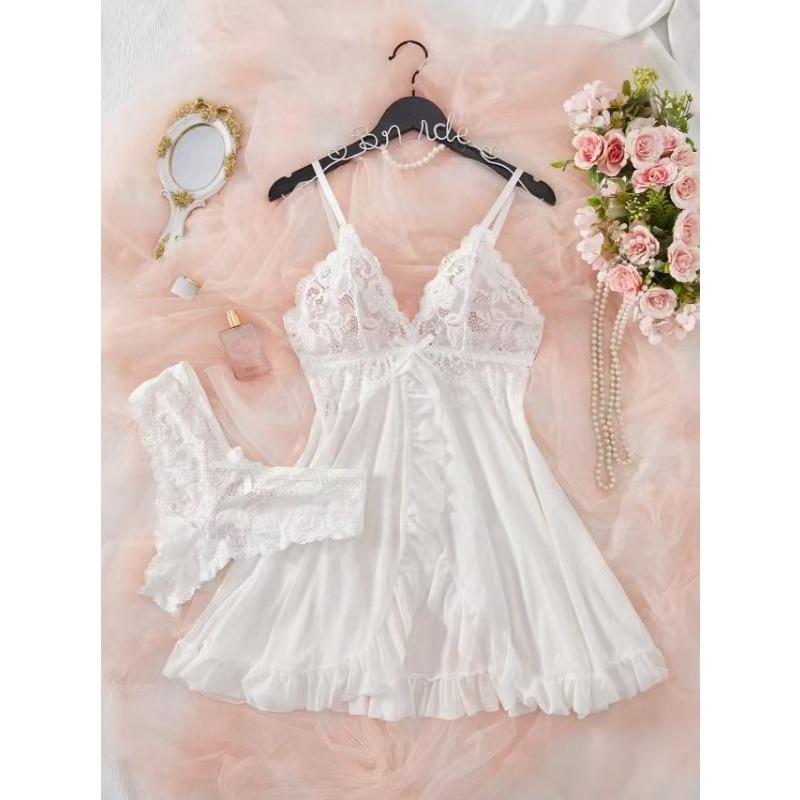 Pajamas Female Sexy V-Neck Lace Suspender Multicolor Set Sex Underwear