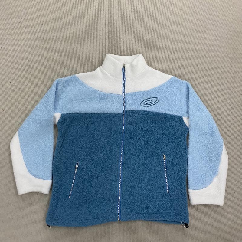 

Европейская и американская осенне-зимняя теплая и модная повседневная уличная куртка на молнии с вышивкой и вставками для мужчин и женщин XL синий