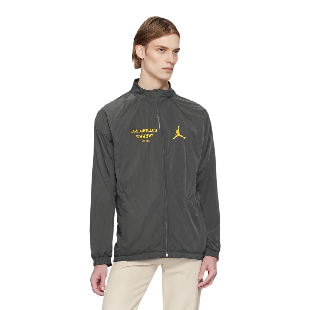 Jordan X NBA Collaboration Courtside Statement Edition Los Angeles Lakers Logo Letter Collar Zip Jacket Men Jacket Medium-Gray Smoke-Purple FV8193-254