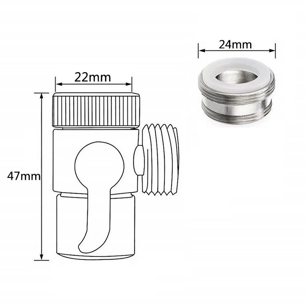 Faucet Diverter Valve Adapter Switch Aerator Converter for Washing Machine Shower Garden Hose Connection