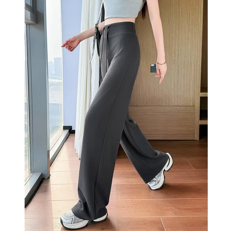 Women's Summer Petite Straight Wide-Leg Casual Pants