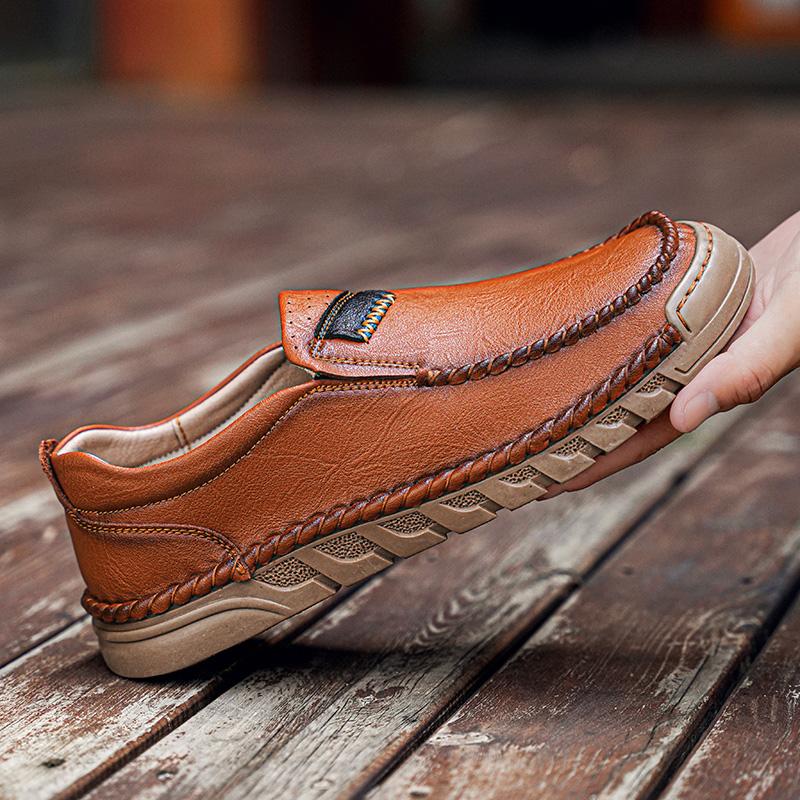 38-46 Men's Leather Casual Shoes Handmade Loafers Comfortable Men's Slip On Shoes Flat Moccasins Men's Sneakers