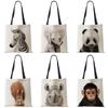 Cute Animal Series Panda Koala Elephant Print Γυναικεία τσάντα Casual Tote Τσάντα ώμου μεγάλης χωρητικότητας
