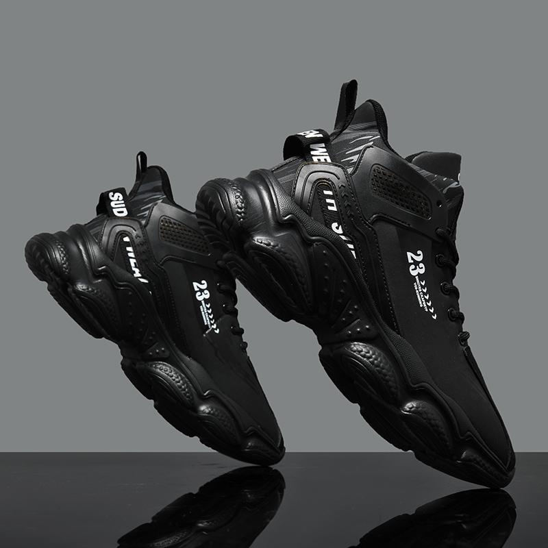 High-quality Fashionable Men's Shoes for Spring and Autumn, and Thick-soled Lace-up Basketball Casual Sports Shoes for Winter