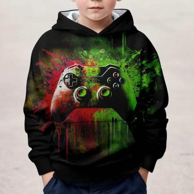 Speckle Childrens Fashion 3d Print Pattern Boys And Girls Casual Pullover Long Sleeved Hooded Sweatshirt Outdoor Hooded Hoodie