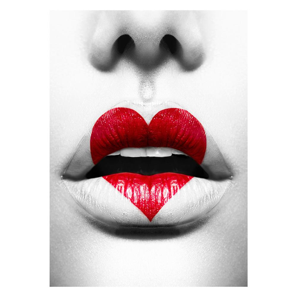

Wall Art Printed Canvas Girls Red Lip Murals Women Figure Posters Paintings Living Room Home Pictures Decoration Cuadros 20x30cm