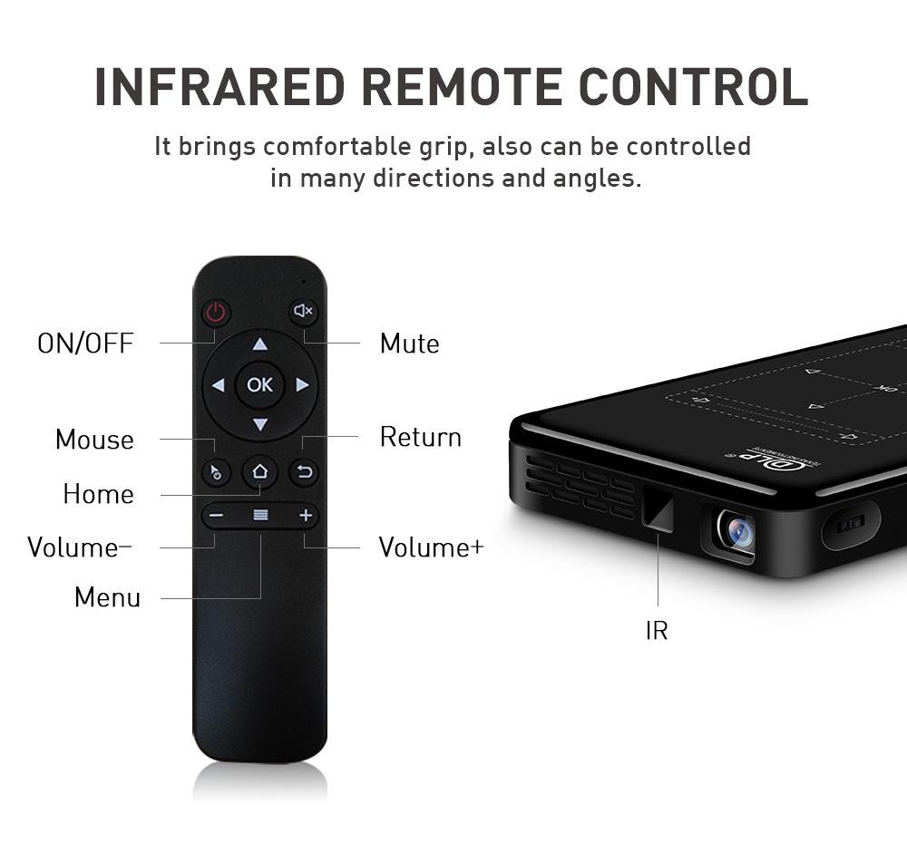 Portable 3D Mini Home 4K DLP Projector P09 with Battery—Second Generation