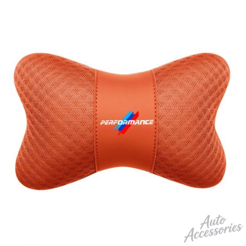 1PC Car Seat Neck Pillow Headrest Rest Support Pad For BMW M Power Performance M3 M5 X1 X3 X5 X6 F15 E46 E39 E36 E60 E90 Sticker av2