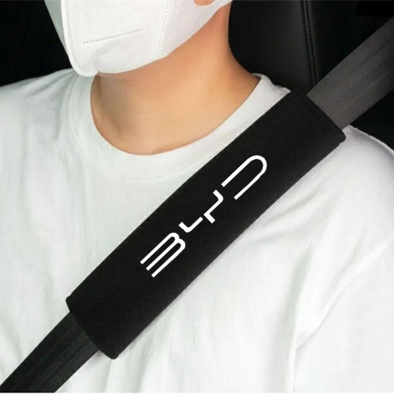 2Pcs Car Safety Belt Cover Adjustable Seat Belt Cover for BYD Tang F3 E6 Atto Yuan Plus Song Max G3 Auto Accessories