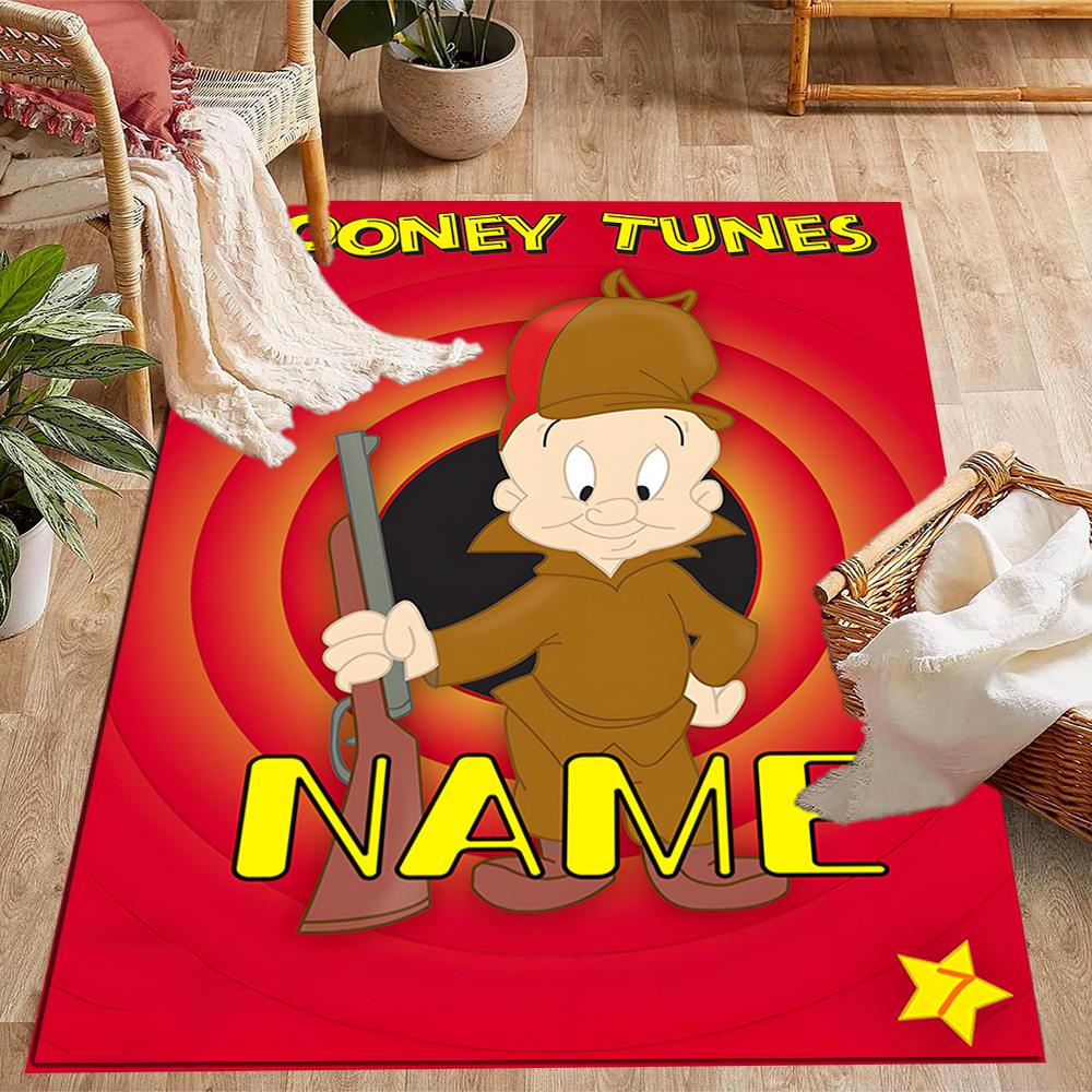 Looney Bulldog Fiery Attitude Personalized Text Carpet Perfect for Entryway Foyer Bedrooms Outdoor Anti-slip Rug Anime Office Decor Spiritual Gift