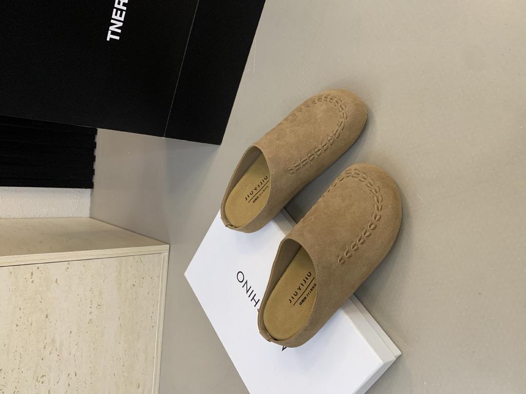 Retro Mori Thick-soled Bag Head Half Slippers Women's Outer Wear 2025 New Lazy One-pedal Shoes Muller Single Shoes