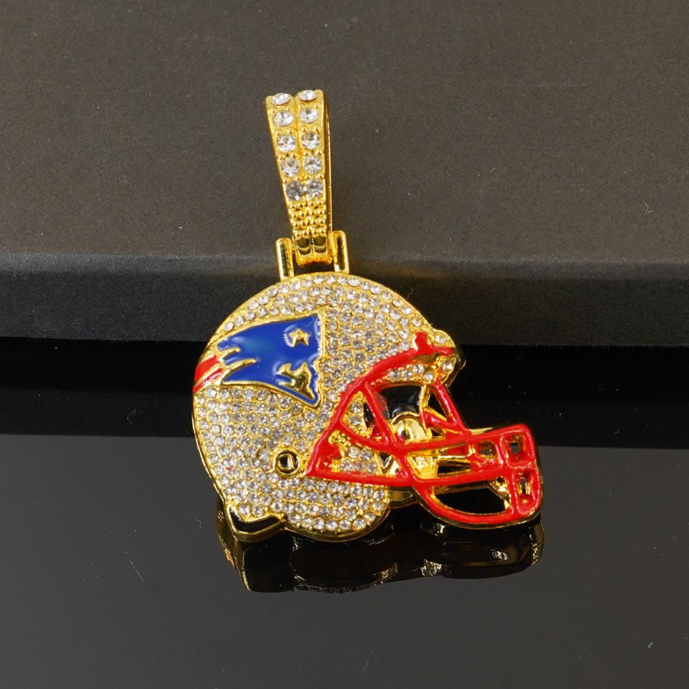 New England Patriots Football Helmet Pendant Necklace