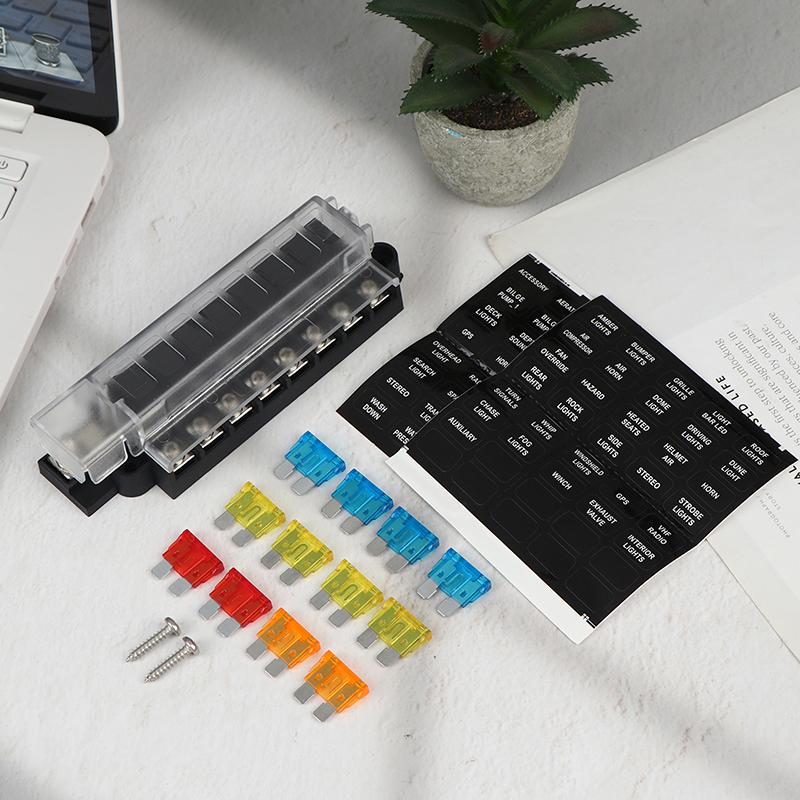 4/8 Way Car Fuse Accessory 12V 24V Car Truck Circuit Medium Insert Fuse Box Circuit Breaker Blade Fuses Circuit Standard