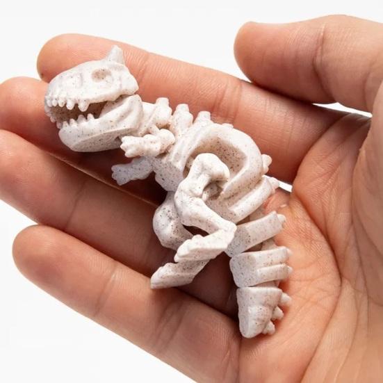 3D Printed Mini Skeleton Dinosaur Model Articulating Dinosaur Figurine Collectible Desktop Decoration for Kids Teens Adults
