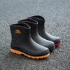 Rain shoes men's fashion wear short rain boots car wash fishing cotton waterproof shoes kitchen work non-slip glue shoes men