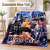 Bleach Anime Custom Name Flannel Throw Blanket Soft Warm for Sofa Bed Indoor Home Use
