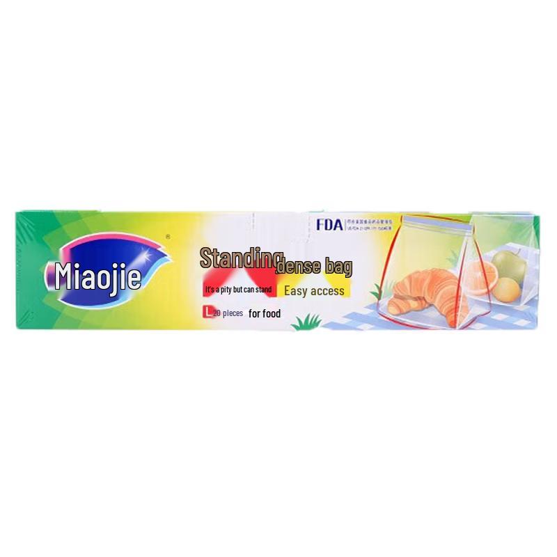 Miaojie Large Food Grade Stand-Up Zipper Bags, 20 Count
