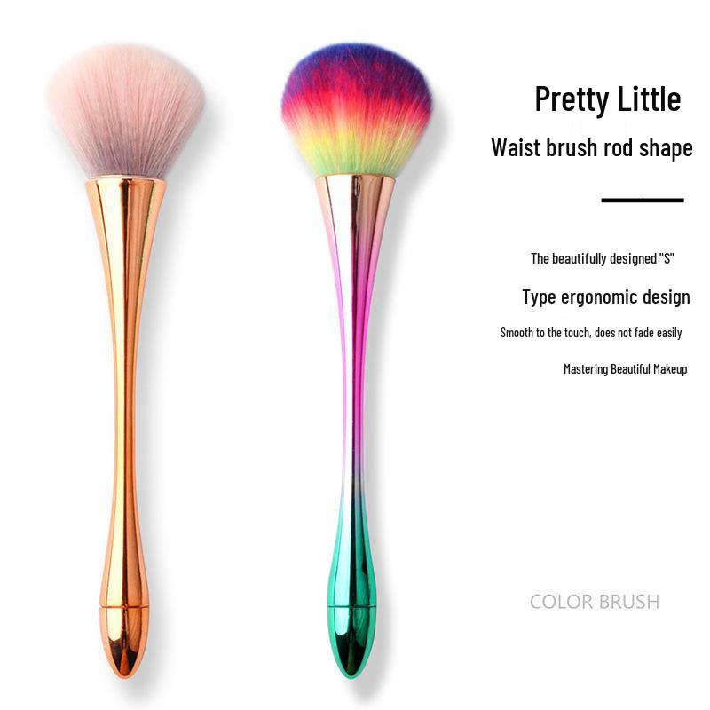 Nail & Blush Powder Brush Set: Nail Dust Brush, Influencer Loose Powder Brush, Small Waist Blush Brush