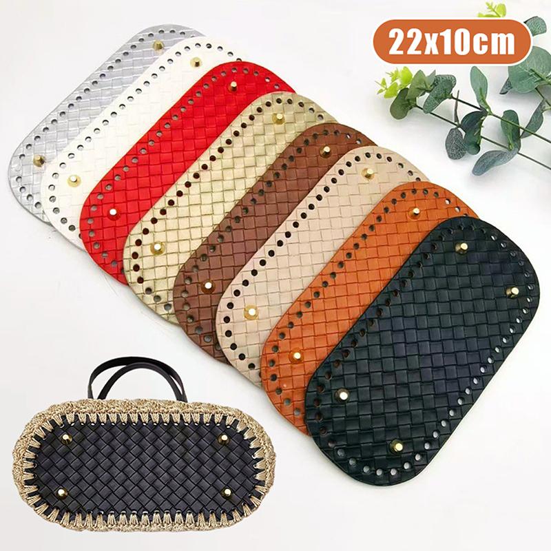 Base per Borsa Fai da Te 22x10cm Fondo in Pelle Materiale Base per Borsa a Maglia in PU per Uncinetto Borse da Spiaggia Materiali per la Realizzazione di Borse