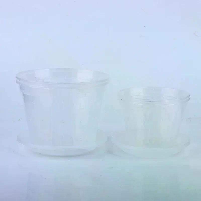 1 szt. Doniczka doniczka ogrodowa doniczki drenażowe z otworami przezroczyste koszyki do storczyków plastikowe oddychające doniczki akcesoria