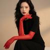 Elbow Transparent Gloves Ultra-thin Mesh Full Finger Gloves Fashion Sunscreen Mittens  Female