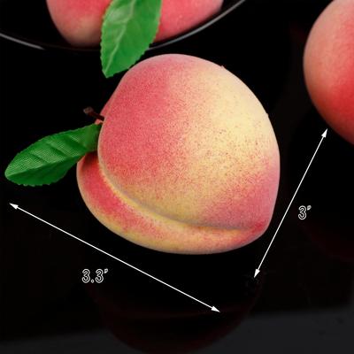 Happy Trees 12pcs Artificial Peach Simulation Fruit for Home Kitchen Table Cabinet Party Décor Photography Props Food