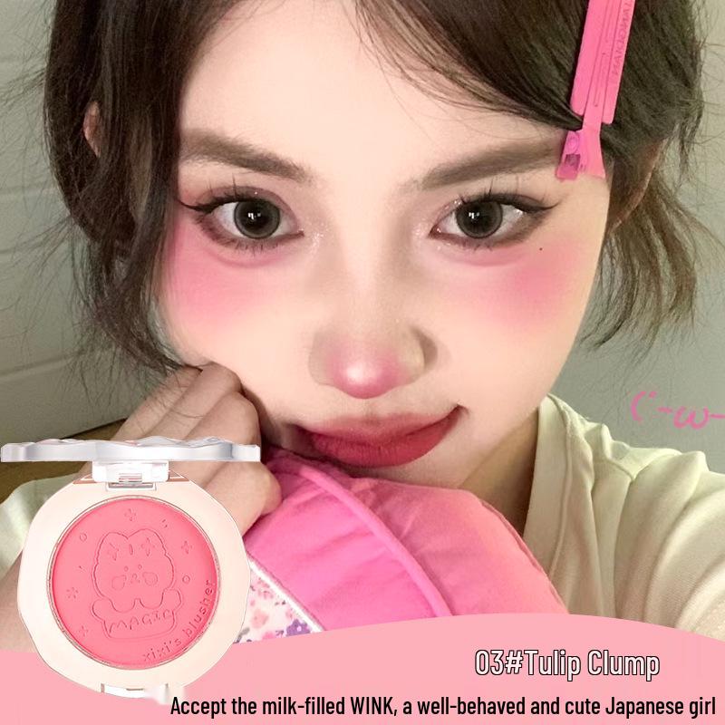 XIXI Doll Baby Atmosphere Blush: Natural Whitening, Delicate Texture, Pigmented Powder for a Girlish Complexion.