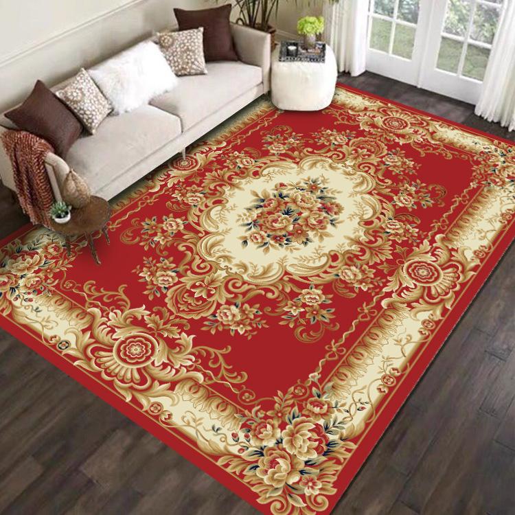 European Style Living Room Carpet Dirt Resistant and Easy To Maintain European Style Retro Carpet Household Bedroom Bedside Carpet
