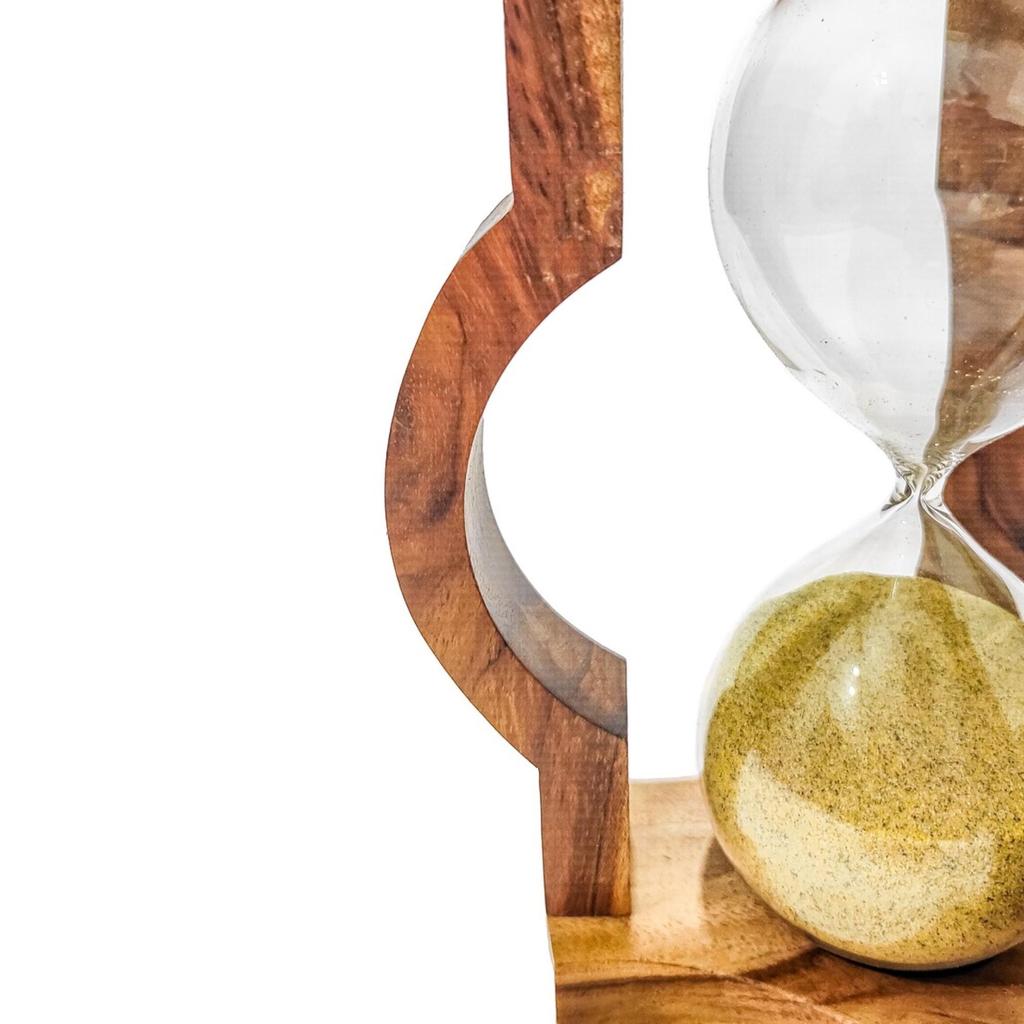 Unique 30 Min Wooden Hourglass Sand Timer with Yellow Sand, Gifts for Dads Men Women Seniors Retirement Anniversary, Christmas Decor