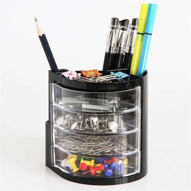 Deli Transparent Multifunctional Pen Holder
