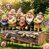 Metal Ground Stakes Six Dwarfs Garden Stake, 2D Acrylic Yard Art Fairy Tale Decoration for Holidays Decoration, Waterproof Outdoor Sign Lawn