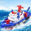Kids Electric Marine Rescue Boat Toy Fire Fighting Bath Toy with Light Music and Water Spray, Floating Ship for Pool & Tub