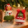 New Christmas Decoration Wool Felting Plush Christmas Bell Santa Claus Snowman Jingle Bell Christmas Tree Hanging Pendant