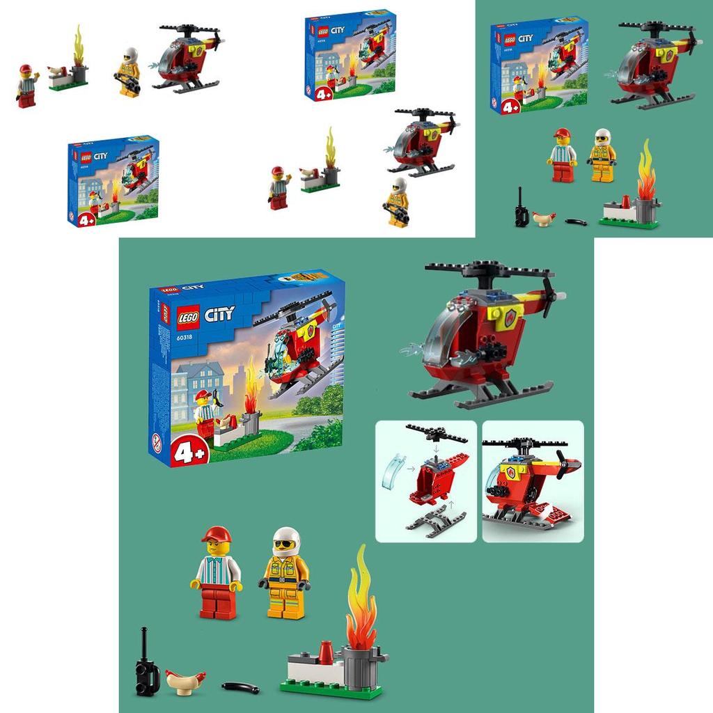 City Fire Helicopter Building Blocks Toy Abs Plastic Construction Set For Boys And Girls Perfect Gift For Kids 15.7*14.1*4.5cm Packaging